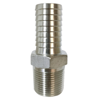 304 Stainless Steel Male Adapter, 1" MPT x 1" Barb