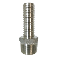 304 Extra Long Stainless Steel Male Adapter, 1.25" MPT x 1" Barb