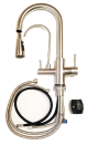 Aquascience Brushed Nickel 3-in-1 PullDown Faucet with RO faucet