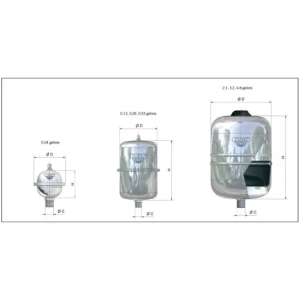 Zilmet ZS60V Vertical Stainless Steel Pressure Tank
