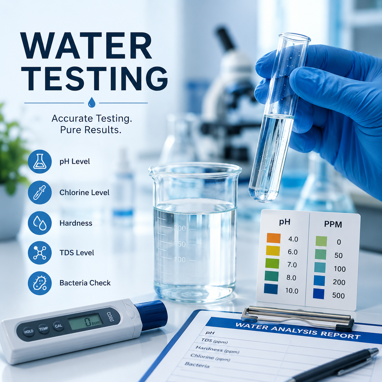 Aqua Science technician performing professional water quality testing